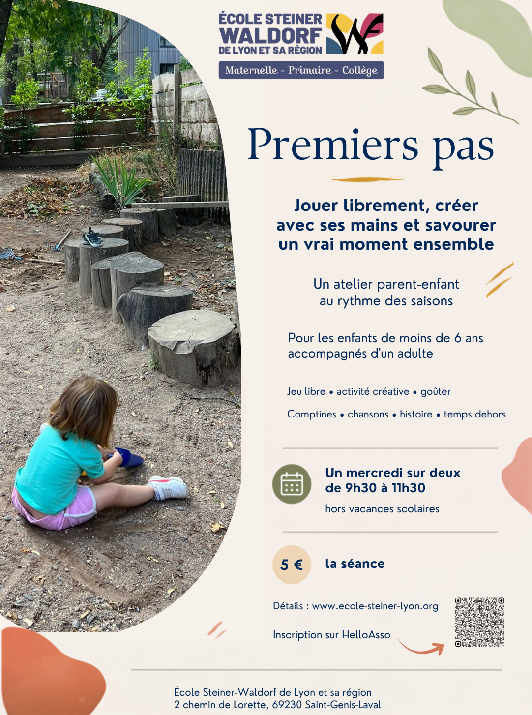 Premiers pas 2026-2027 – ateliers parents-enfants à l’École Steiner-Waldorf de Lyon